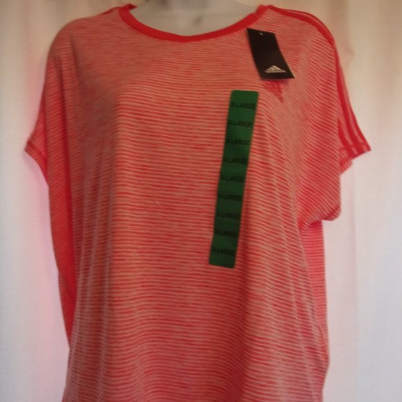 adidas Tops - Nwt Adidas Sz XL SS Red Striped Sport Tee